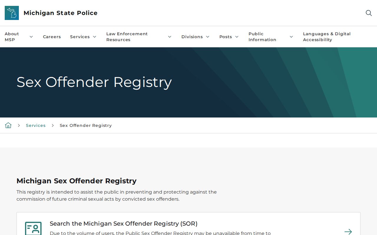 Roscommon County sex offender registry profile field guidance
