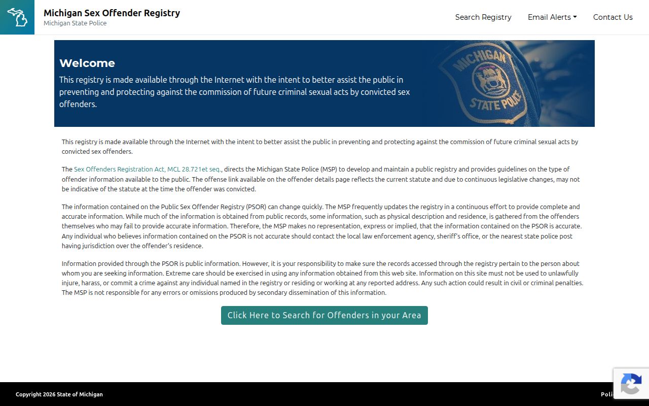 Roscommon County sex offender registry PSOR search form